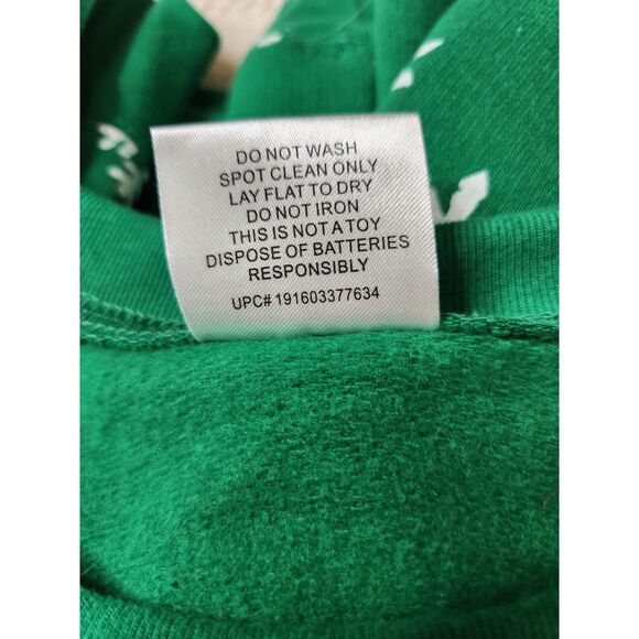 Elf “I Know Him!” Light-up Christmas Sweatshirt Green Snowflake Print Size XXXL - Picture 10 of 10